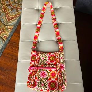 NEW condition Vera Bradley pink floral crossbody / shoulder bag . Made in USA
